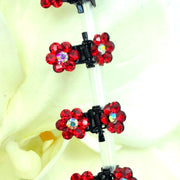Mini Rhinestone Flower Clips 12 Pack